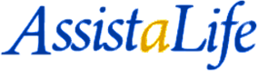 A blue and yellow logo for the website of vista.